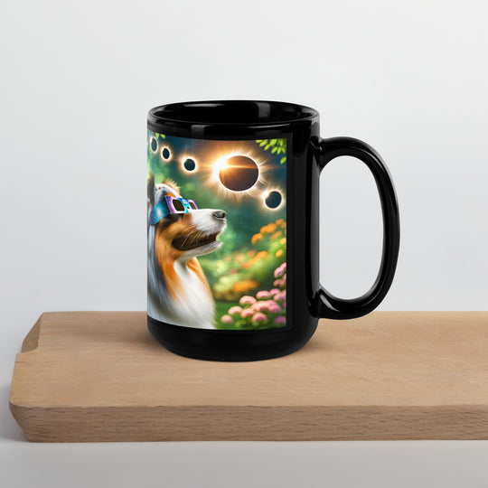 Australian Shepherd Eclipse- Black Glossy Mug