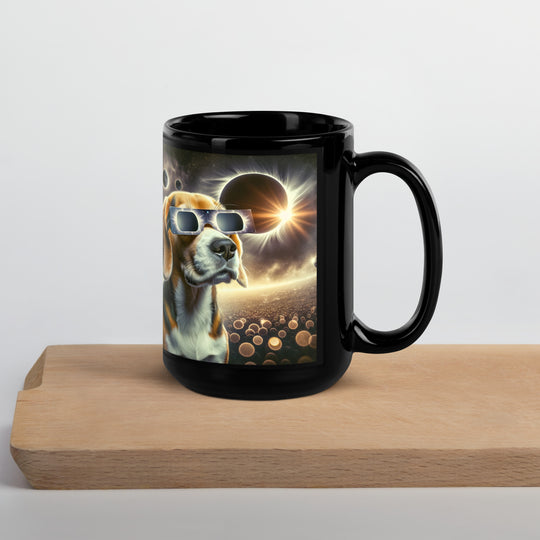 Beagle Eclipse- Black Glossy Mug