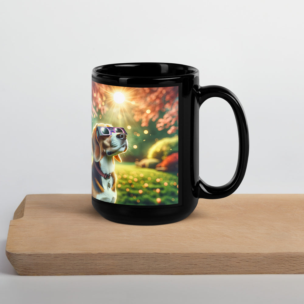 Beagle Eclipse- Black Glossy Mug v2