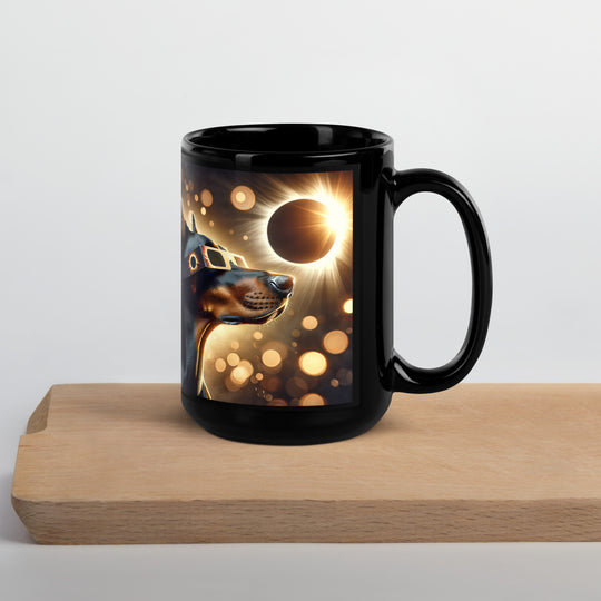 Doberman Pincher Eclipse- Black Glossy Mug v2