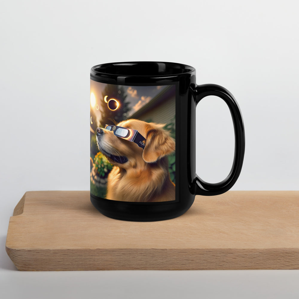 Golden Retriever Eclipse- Black Glossy Mug