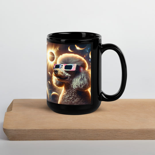 Poodle Eclipse- Black Glossy Mug