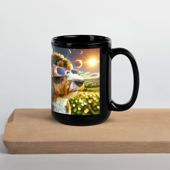 Bernedoodle Eclipse- Black Glossy Mug