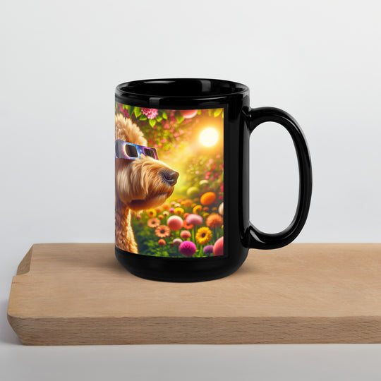 Goldendoodle Eclipse- Black Glossy Mug v2