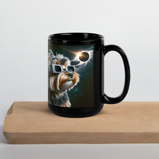 Morkie Eclipse- Black Glossy Mug