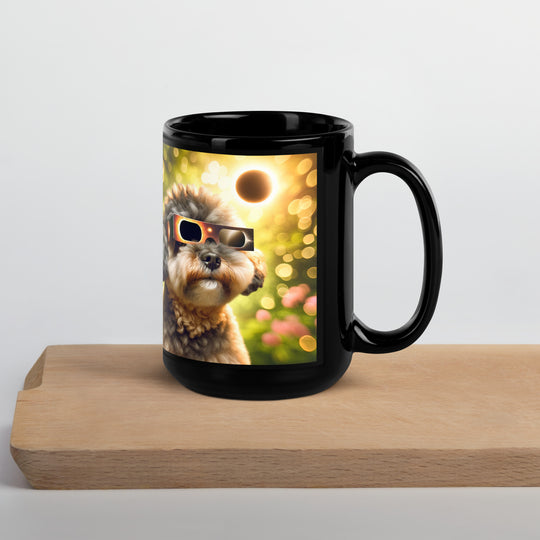 Pugapoo Eclipse- Black Glossy Mug