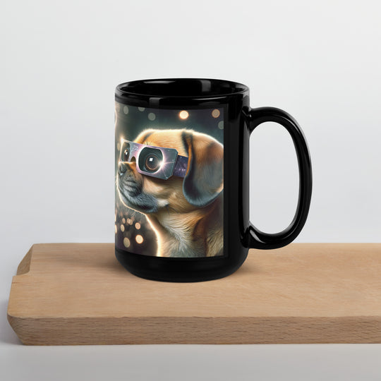 Puggle Eclipse- Black Glossy Mug v2