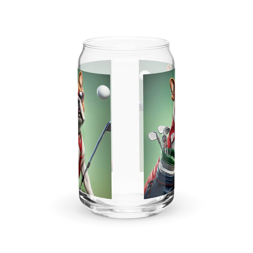 Bulldog Golfer- Can-shaped glass v2