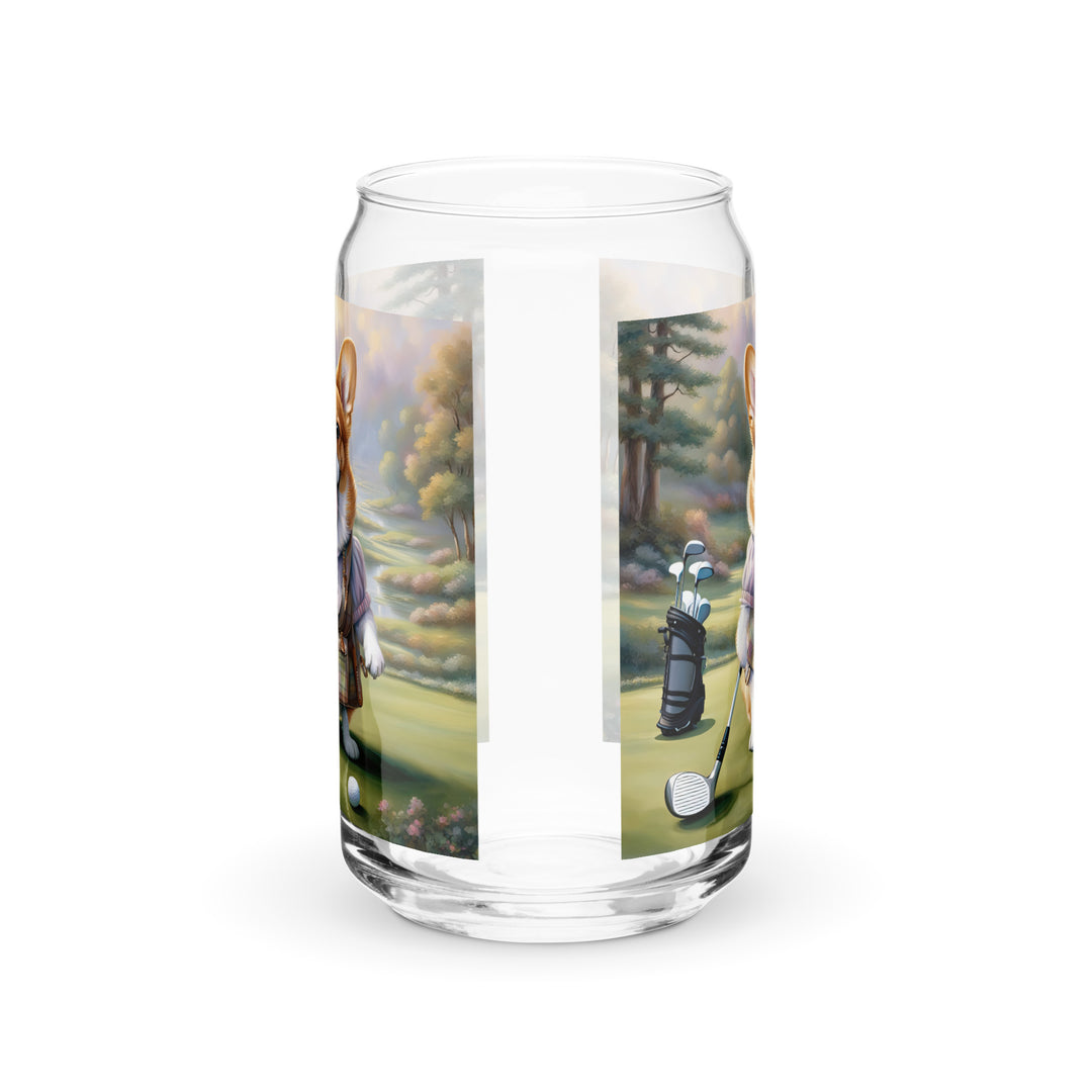 Pembroke Welsh Corgi Golfer- Can-shaped glass v3