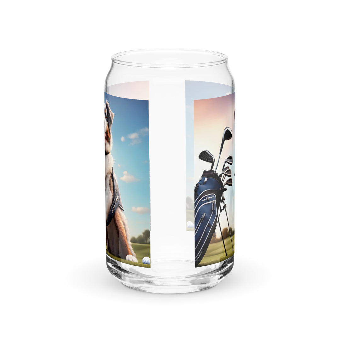 Australian Shepherd Golfer- Can-shaped glass