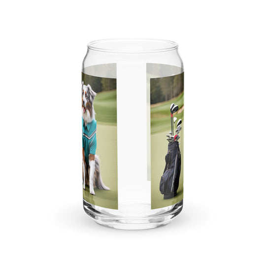 Australian Shepherd Golfer- Can-shaped glass v4