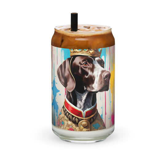 German Shorthaired Pointer- Can-Shaped Glass