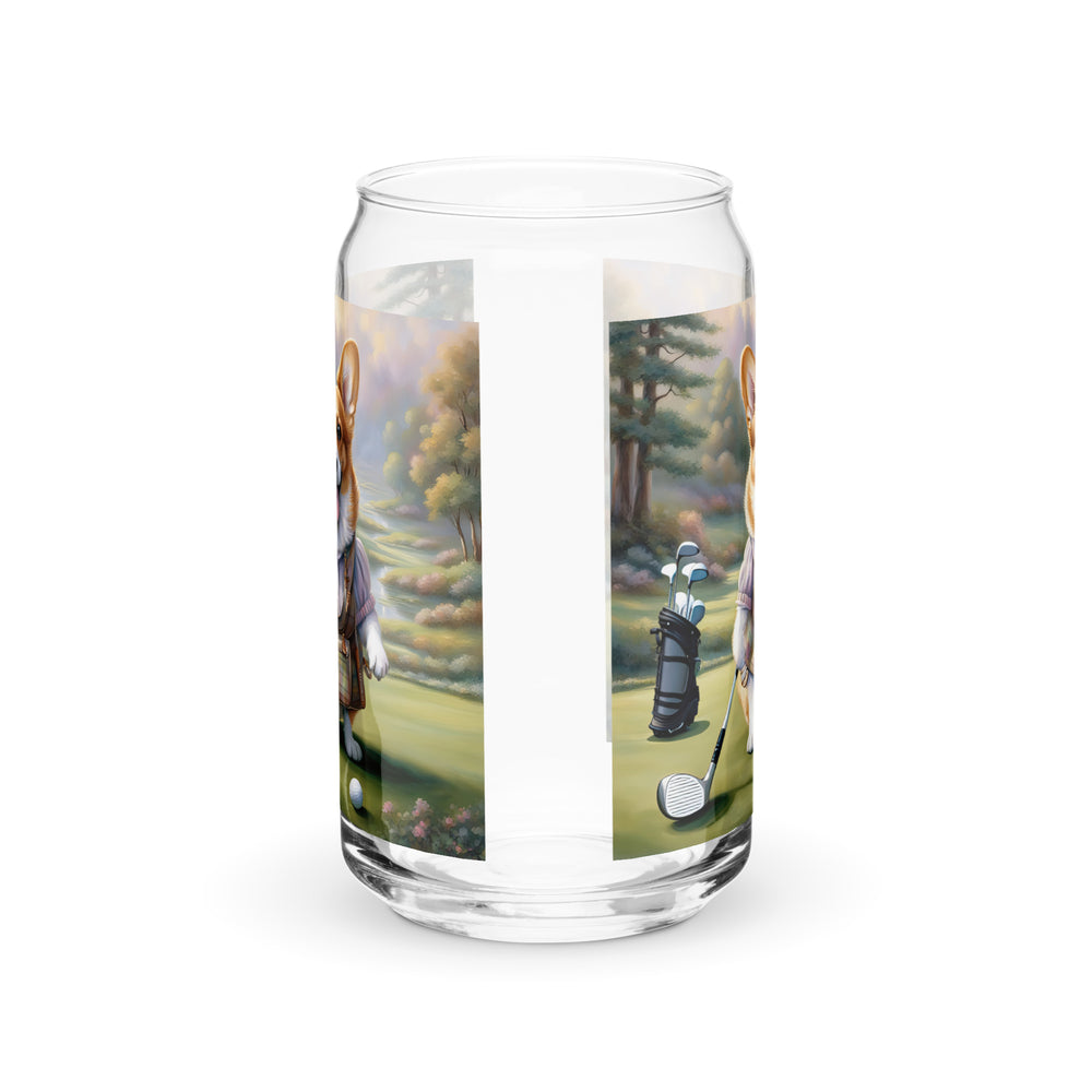 Pembroke Welsh Corgi Golfer- Can-shaped glass v3