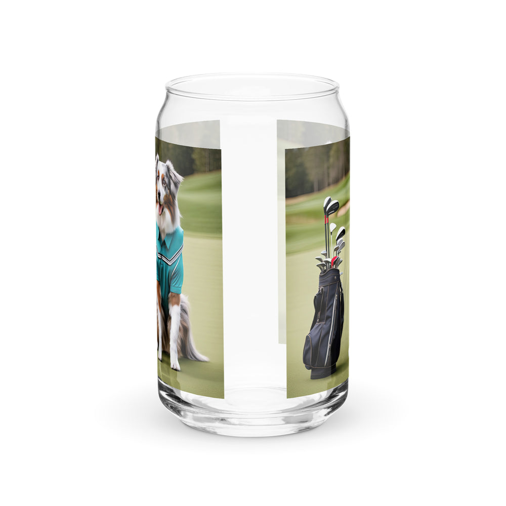 Australian Shepherd Golfer- Can-shaped glass v4