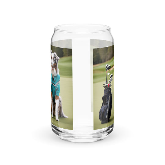 Australian Shepherd Golfer- Can-shaped glass v4