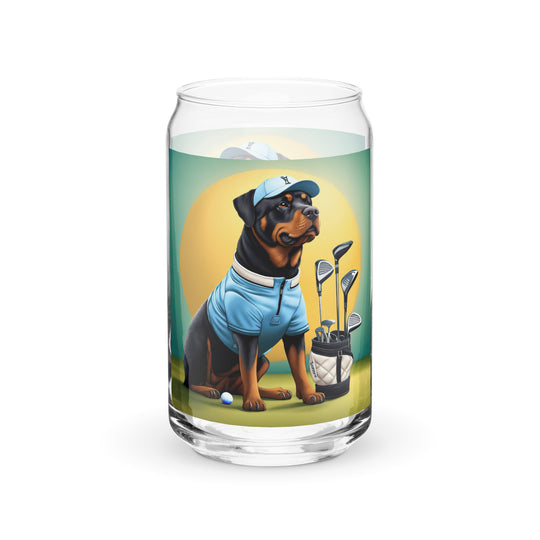 Rottweiler Golfer- Can-shaped glass v2