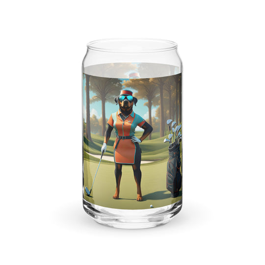 Rottweiler Golfer- Can-shaped glass v4