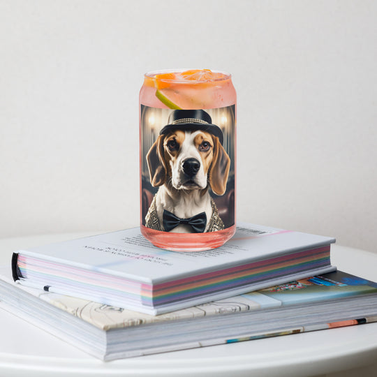 Beagle- Can-shaped glass