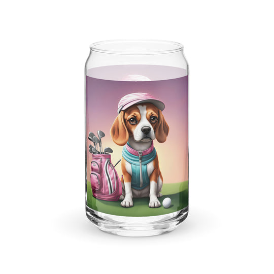 Beagle Golfer- Can-shaped glass v3