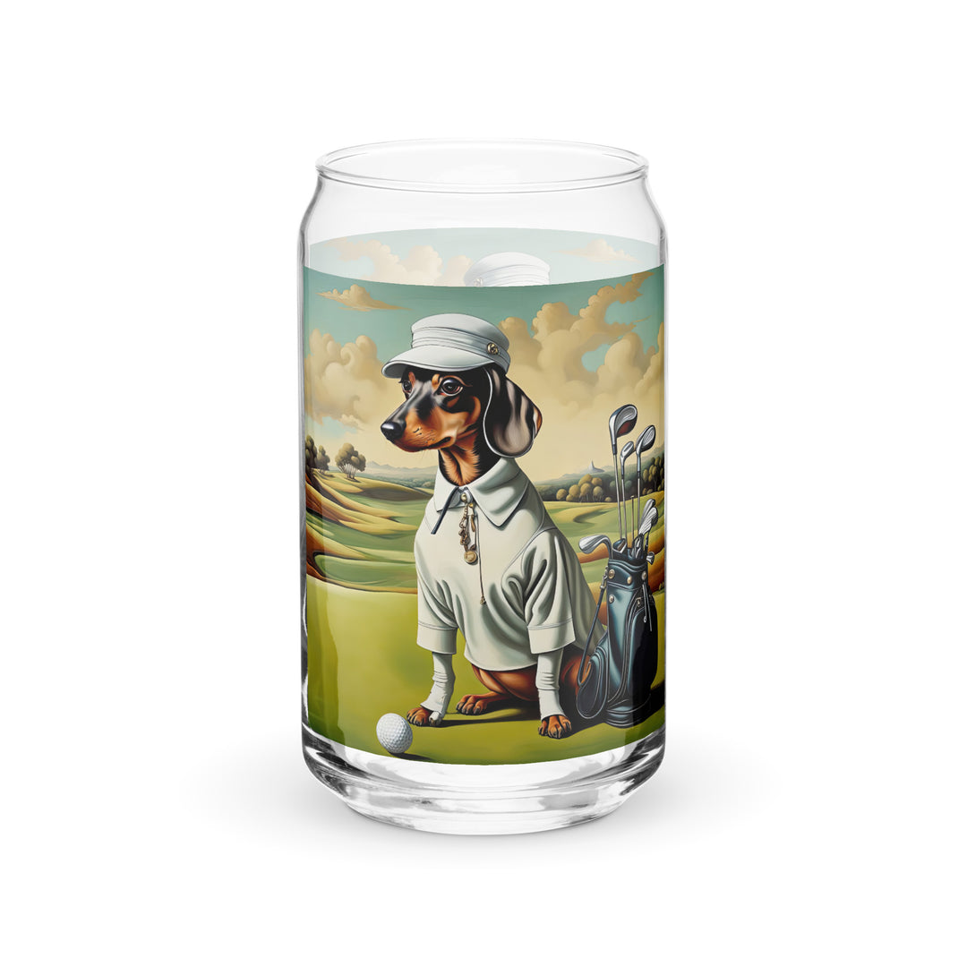 Dachshund Golfer- Can-shaped glass v3