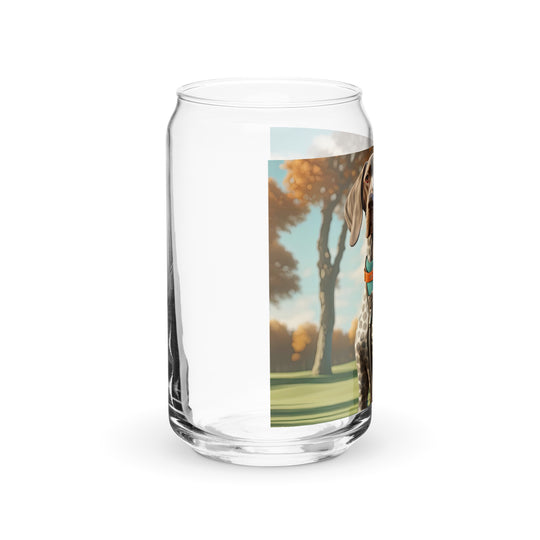 German Shorthaired Pointer Golfer- Can-Shaped Glass