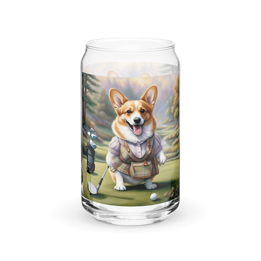 Pembroke Welsh Corgi Golfer- Can-shaped glass v3