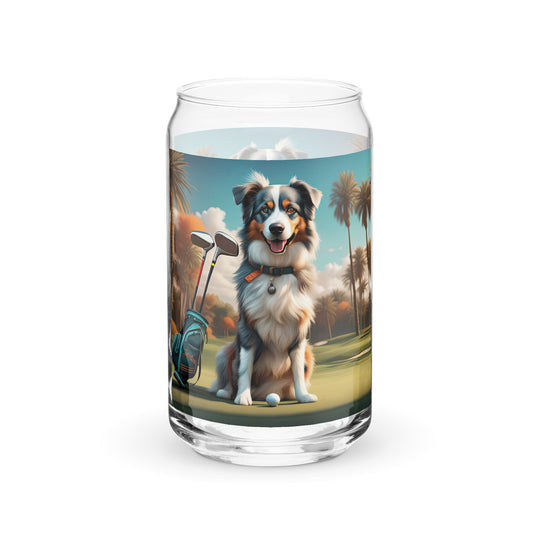 Australian Shepherd Golfer- Can-shaped glass v2