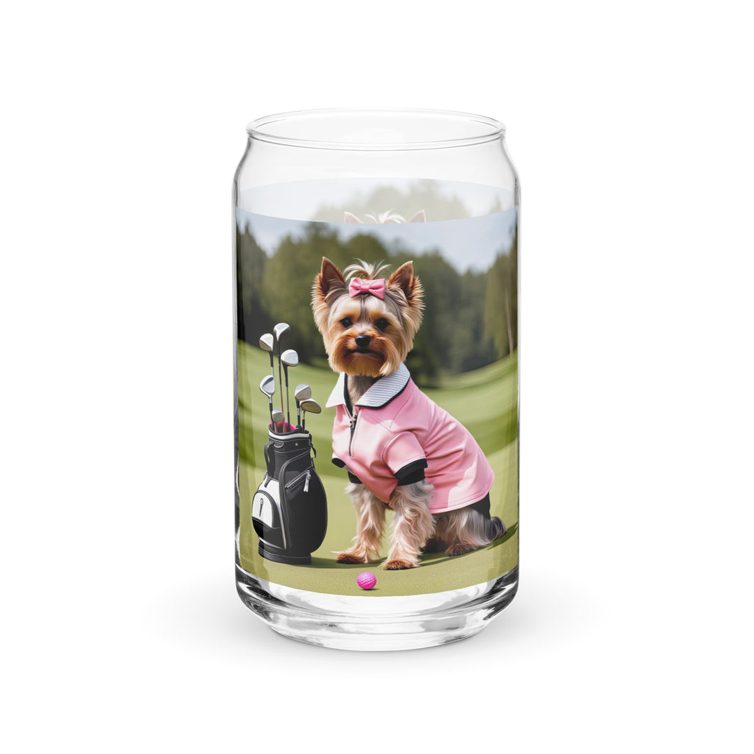 Yorkshire Terrier Golfer- Can-shaped glass v2