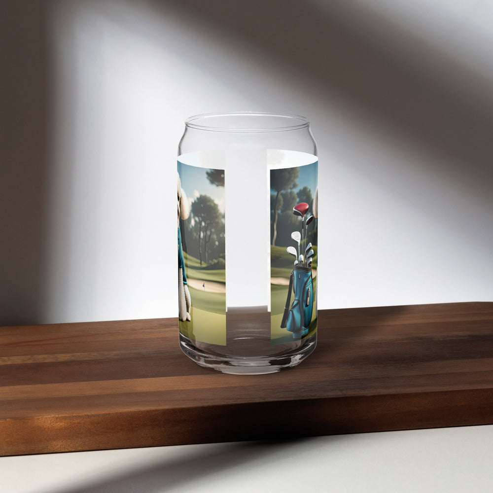 Poodle Golfer- Can-shaped glass