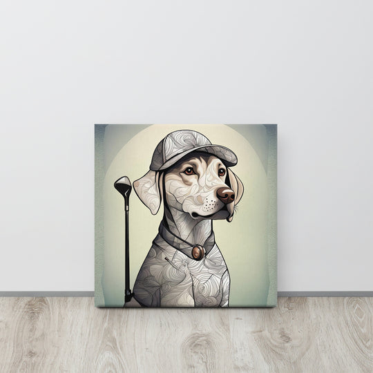 Canvas-Labrador Retriever Golfer V22