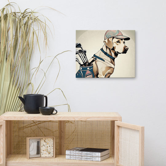 Canvas-Labrador Retriever Golfer