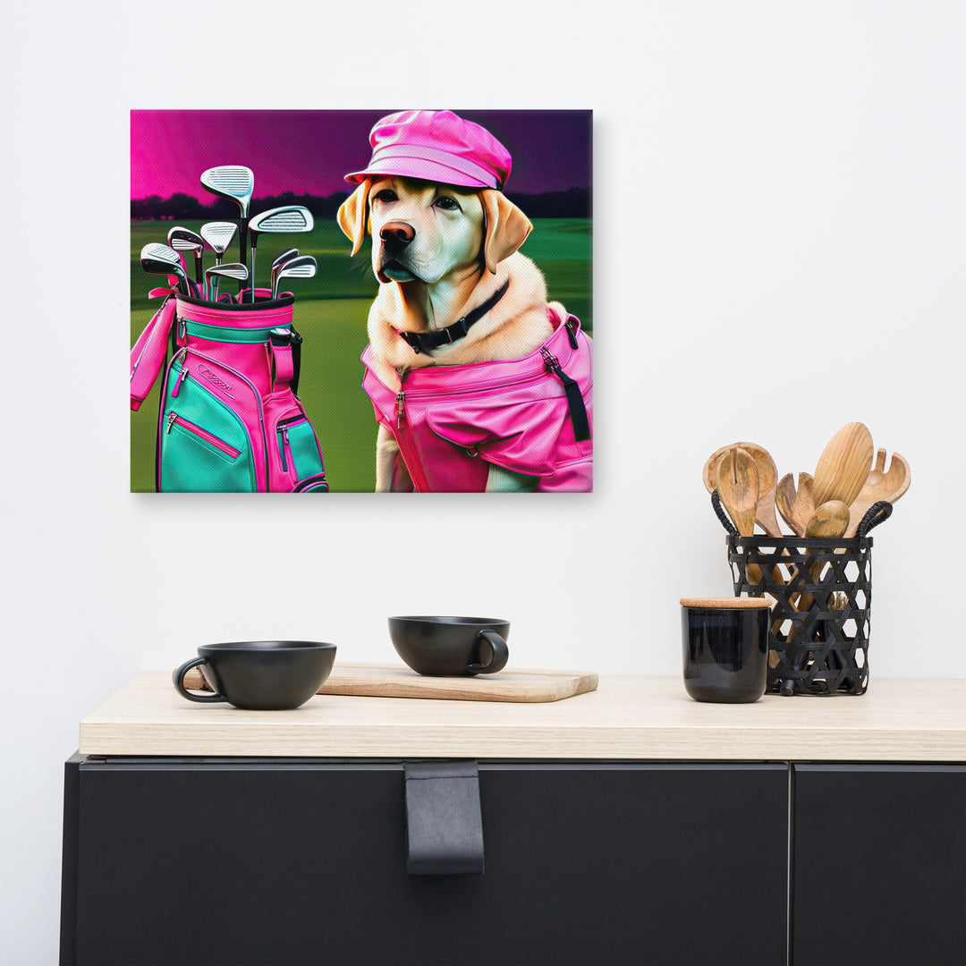 Canvas-Labrador Retriever Golfer V17