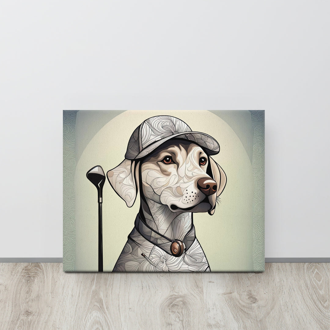 Canvas-Labrador Retriever Golfer V22