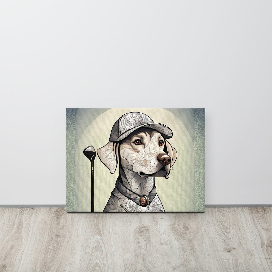 Canvas-Labrador Retriever Golfer V22