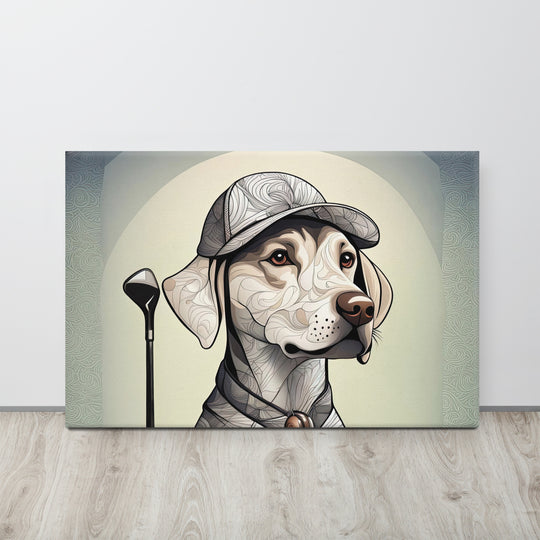 Canvas-Labrador Retriever Golfer V22