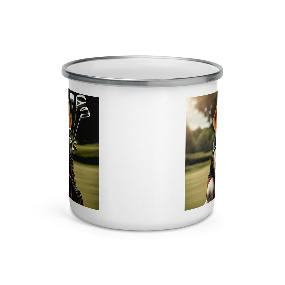 Beagle Golfer- Enamel Mug