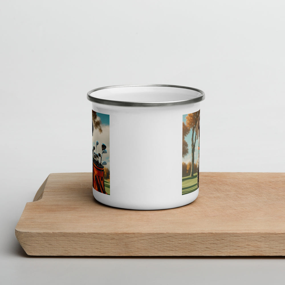 German Shorthaired Pointer Golfer- Enamel Mug