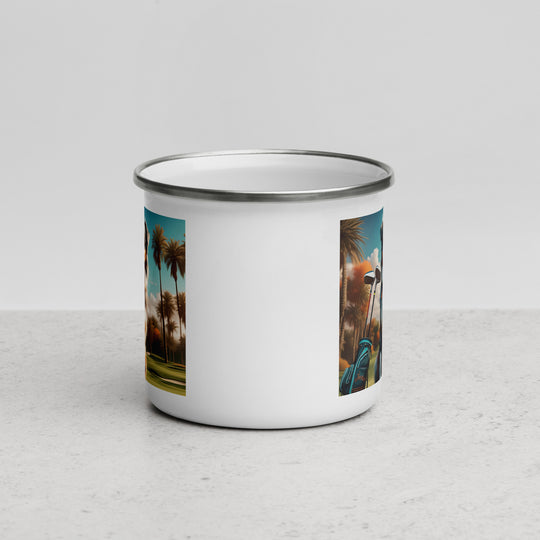 Australian Shepherd Golfer- Enamel Mug v2