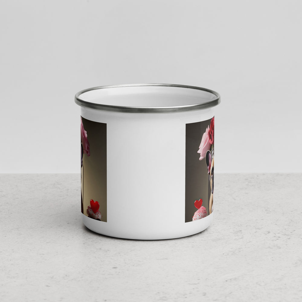 French Bulldog Romantic- Enamel Mug v4