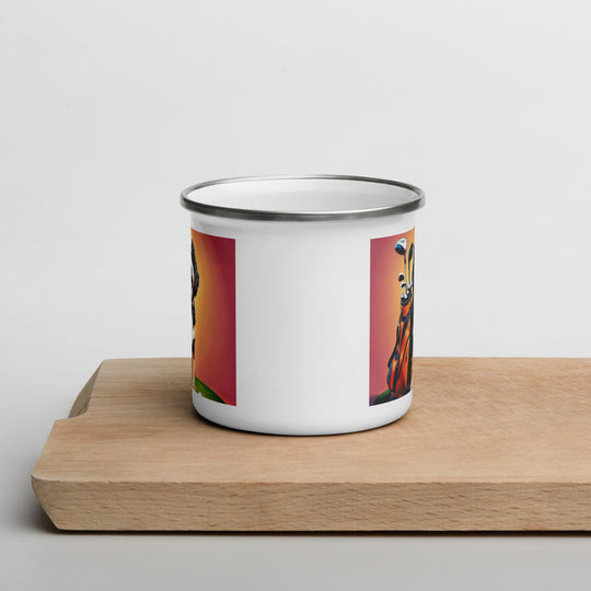 Bernedoodle Golfer- Enamel Mug v5