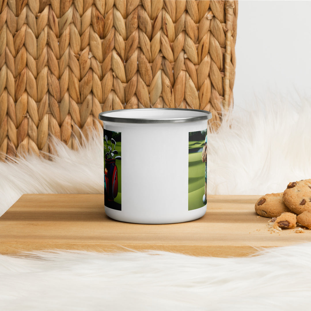 Cockapoo Golfer- Enamel Mug v5