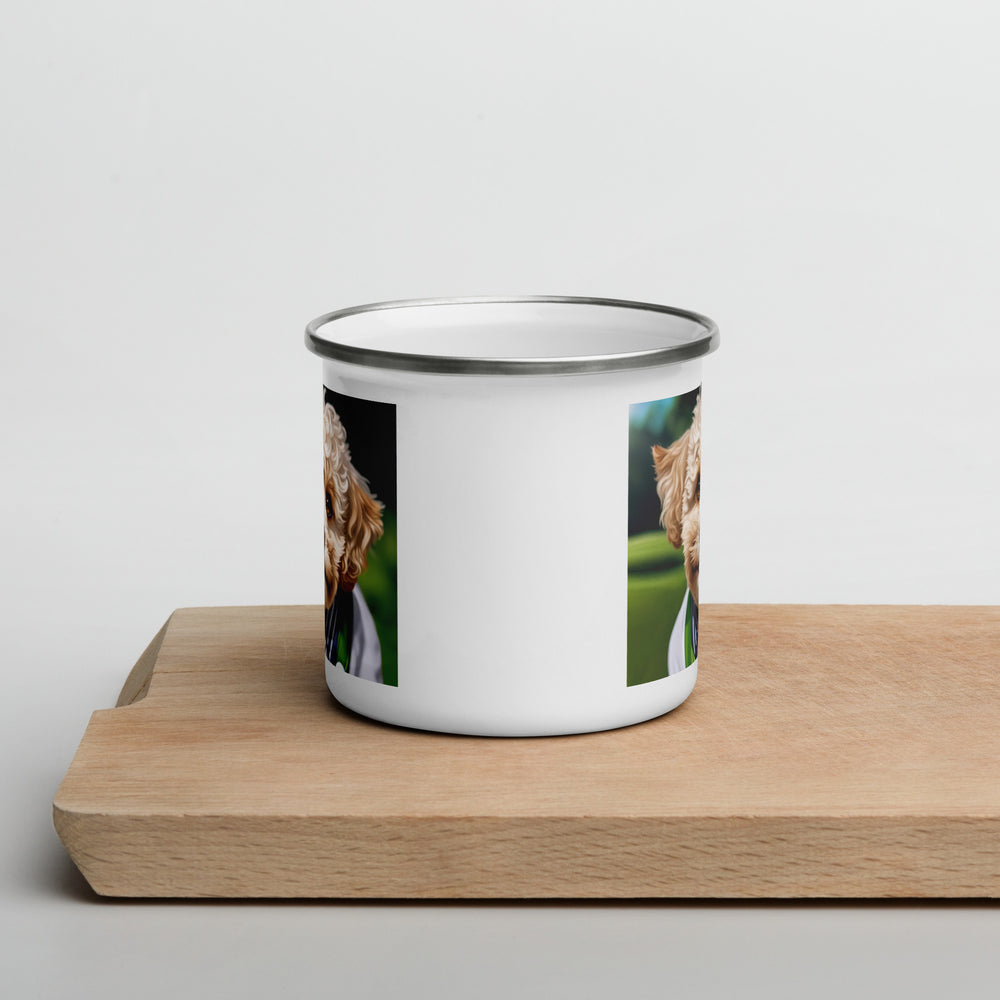 Maltipoo Golfer- Enamel Mug v2