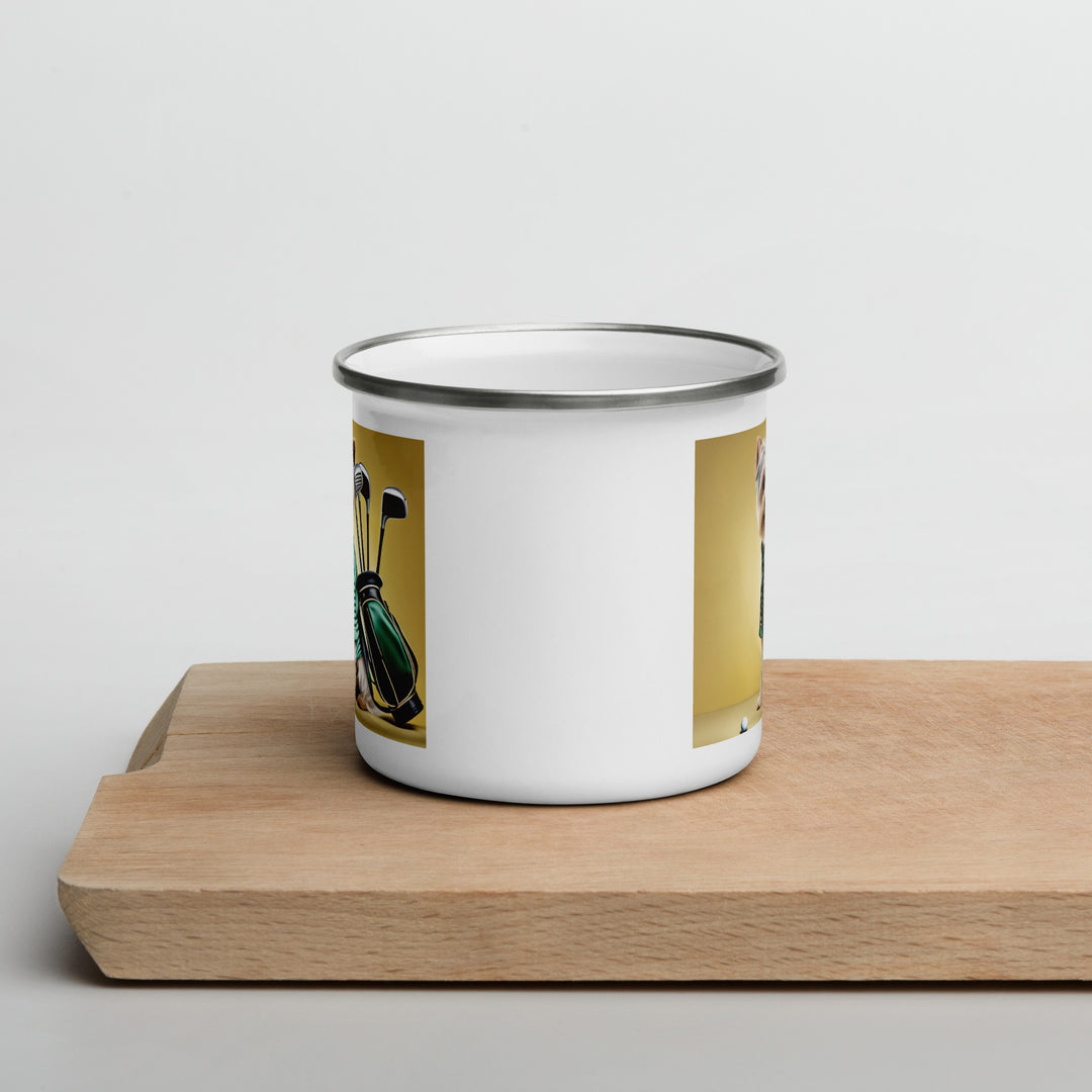 Morkie Golfer- Enamel Mug