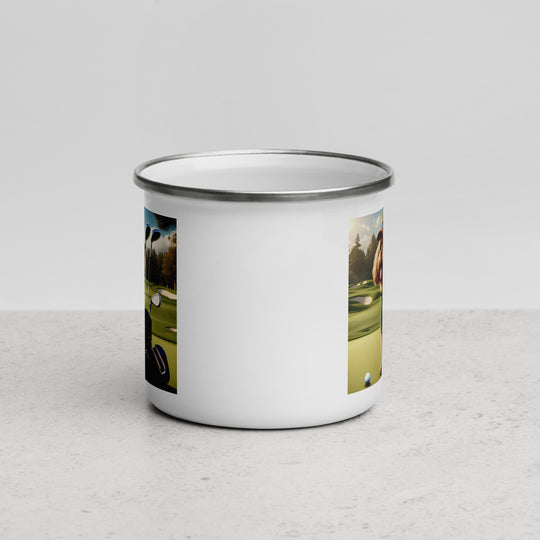 Pekapoo Golfer- Enamel Mug v12
