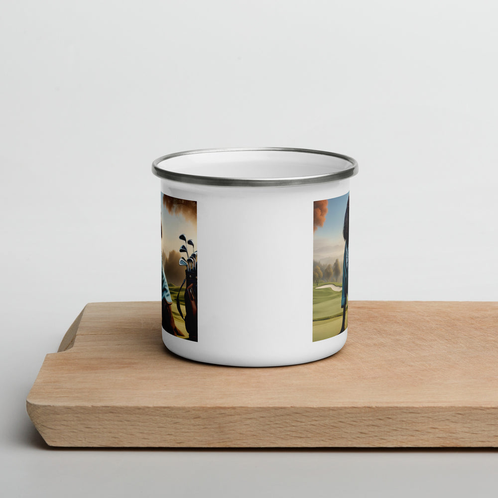 Sprocker Spaniel Golfer- Enamel Mug v3