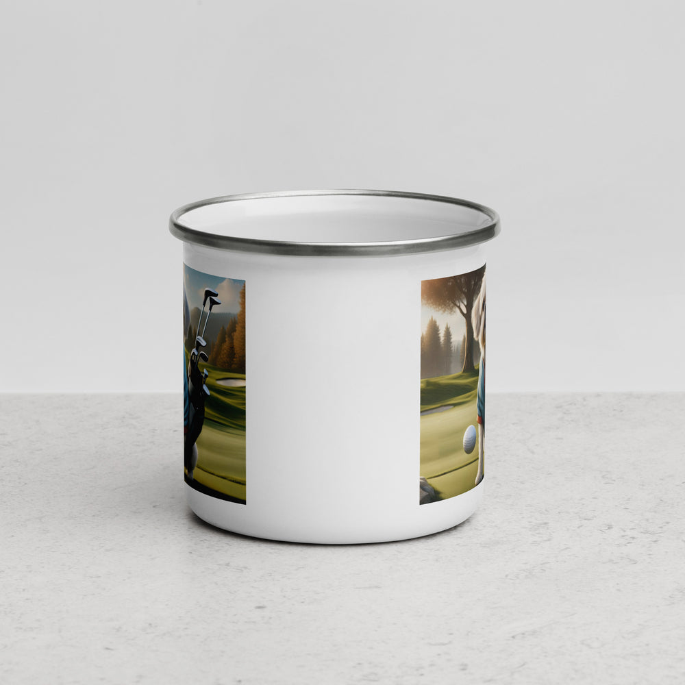 Pugapoo Golfer- Enamel Mug v5