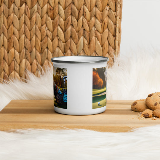 Schnoodle Golfer- Enamel Mug v9
