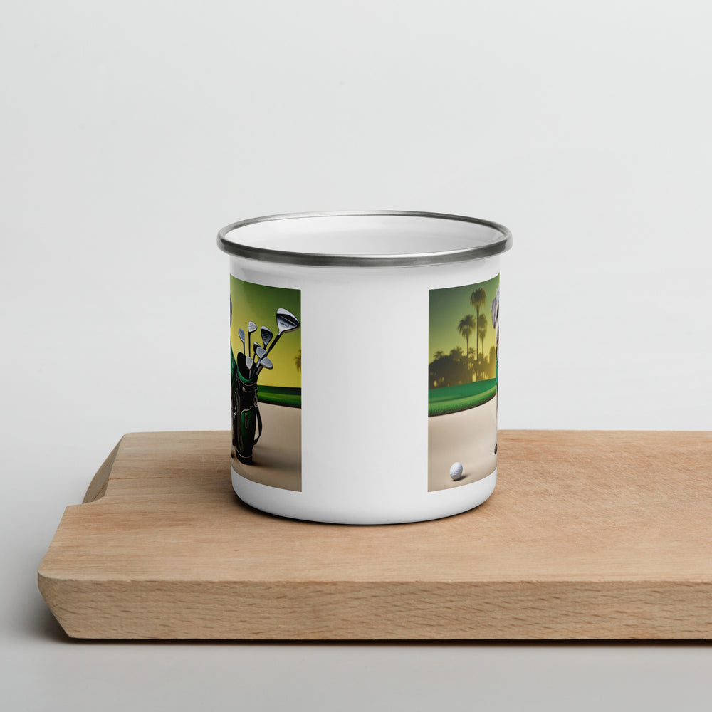 Schnoodle Golfer- Enamel Mug v13