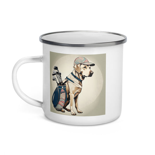 Enamel Mug-Labrador Retriever Golfer