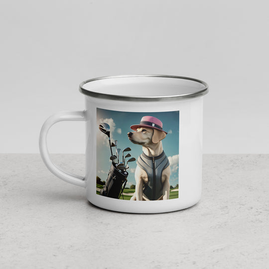 Enamel Mug-Labrador Retriever Golfer V4